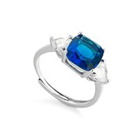 Ringe Marcello Pane Dame Emme in Silber Zaffiro sintetico ANTN 004